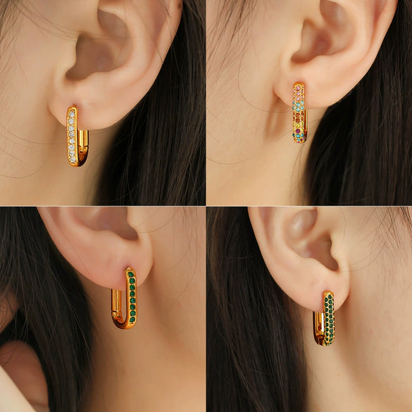 Wholesale Earrings 316L Stainless Steel Geometric Electroplated Fashion Design For Women