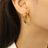 Wholesale Earrings 316L Stainless Steel Geometric Electroplated Imitation Pearl For Women