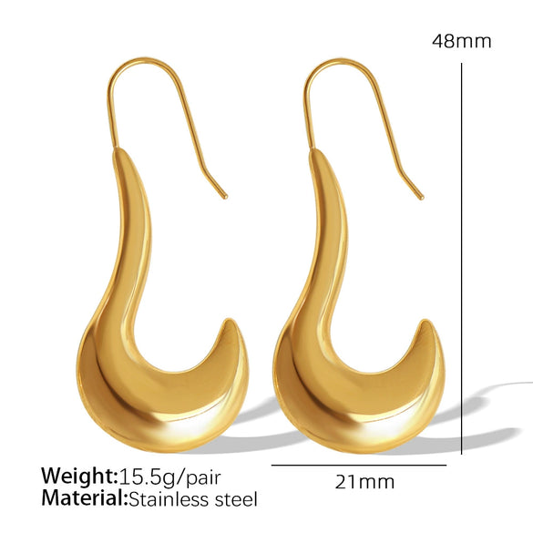 Wholesale Earrings 316L Stainless Steel Geometric Electroplating Design Unisex