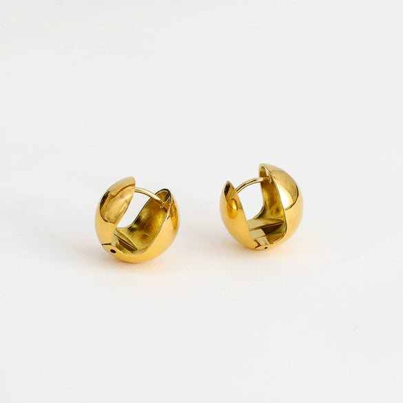 Wholesale Earrings Titanium Steel Geometric Hollow Ball Electroplated Fashion Ol Style