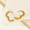 Wholesale Earrings Titanium Steel Geometric Open Edge Hammered For Women