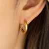 Wholesale Earrings Titanium Steel Geometric Open Edge Hammered For Women