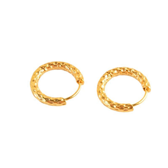 Wholesale Earrings Titanium Steel Geometric Open Edge Hammered For Women