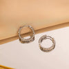 Wholesale Earrings Titanium Steel Geometric Open Edge Hammered For Women