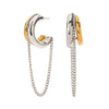 Wholesale Earrings Titanium Steel Geometric Style Electroplated Tassel Lines For Women