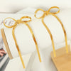 Wholesale Earrings 316L Stainless Steel Gold Plated Bow Tassel Retro Fashion Design