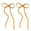 Wholesale Earrings 316L Stainless Steel Gold Plated Bow Tassel Retro Fashion Design