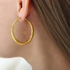 Wholesale Earrings 316L Stainless Steel Gold Plated Geometric Exaggerated Design For Women