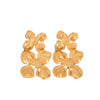 Wholesale Earrings Titanium Steel 18K Gold Plated Flower Leaves Retro High Grade Exaggerated Style