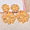 Wholesale Earrings Titanium Steel 18K Gold Plated Flower Leaves Retro High Grade Exaggerated Style