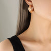 Wholesale Earrings 316L Stainless Steel 18K Gold Plated Geometric Ctype Texture Minimalist Design