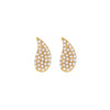 Wholesale Earrings Titanium Steel 18K Gold Plated Hollow Drops With Pearl Vintage Style