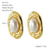 Wholesale Earrings Titanium Steel Pearl Heartshaped Retro Fashion Electroplating For Women