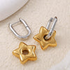 Wholesale Earrings 316L Stainless Steel Plated Gold Vintage Exaggerated Star Style For Women