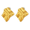 Wholesale Earrings 316L Stainless Steel Rhombus Geometric French Retro Style Electroplated