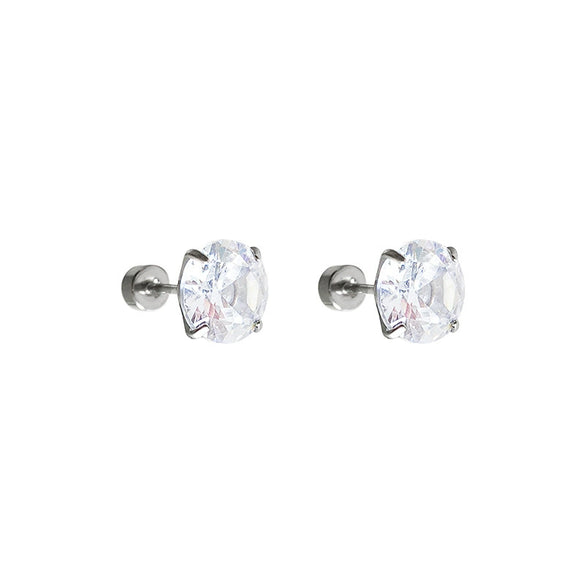 Wholesale Earrings Titanium Steel 925 Silver Zircon Geometric Electroplating Style For Women