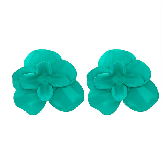 Wholesale Earrings Zinc Alloy Flower Dripping Oil Design
