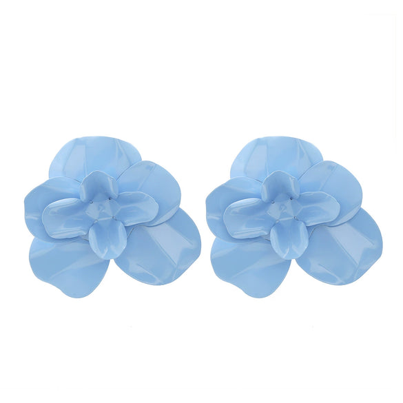 Wholesale Earrings Zinc Alloy Flower Dripping Oil Design