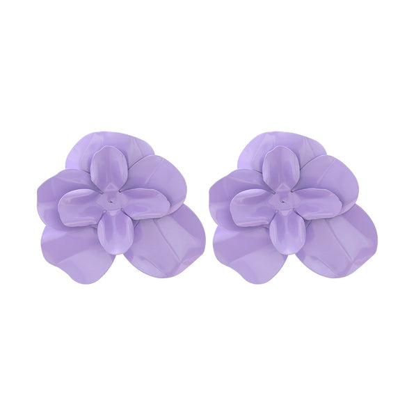 Wholesale Earrings Zinc Alloy Flower Dripping Oil Design