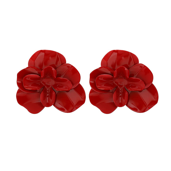 Wholesale Earrings Zinc Alloy Flower Dripping Oil Design