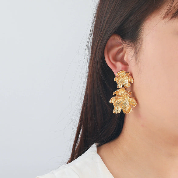 Wholesale Earrings Zinc Alloy Flower Electroplating Light Luxury Retro Design