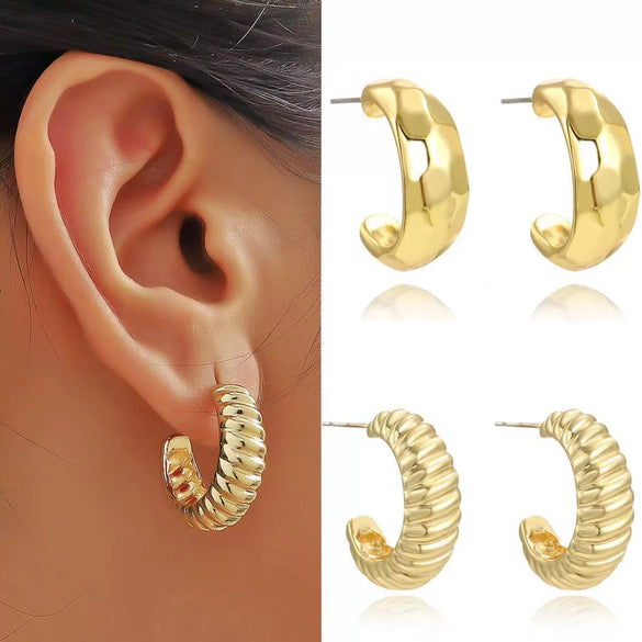 Wholesale Earrings Zinc Alloy Geometric Cshaped Electroplating Simple Style Women's