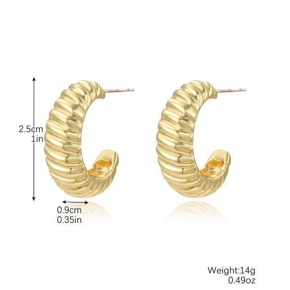 Wholesale Earrings Zinc Alloy Geometric Cshaped Electroplating Simple Style Women's