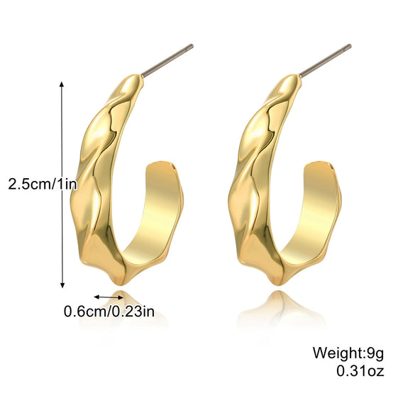 Wholesale Earrings Zinc Alloy Geometric Cshaped Electroplating Simple Style Women's