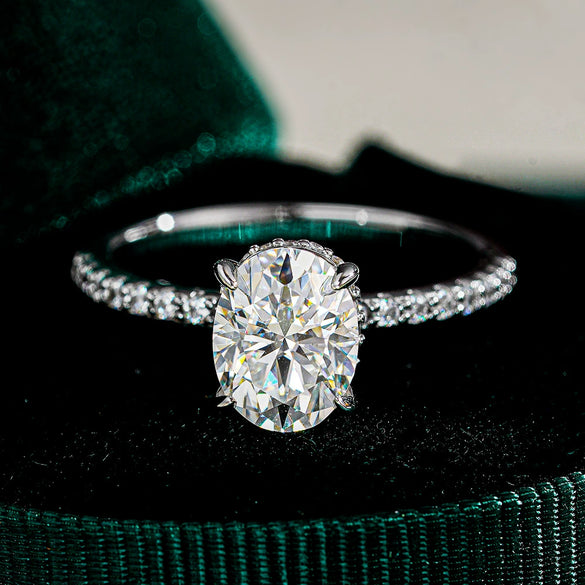 Wholesale Eggshaped 925 Sterling Silver Geometric Moissanite Women's Ring