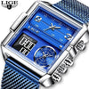Wholesale Electronic Quartz Watch Square Alloy Case Stainless Steel Mesh Belt Sporty Style For Men