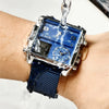 Wholesale Electronic Quartz Watch Square Alloy Case Stainless Steel Mesh Belt Sporty Style For Men