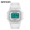 Wholesale Electronic Watch Square Transparent Strap Resin Multifunction Luminous Waterproof Outdoor Sports Light Luxury Style