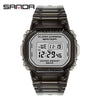 Wholesale Electronic Watch Square Transparent Strap Resin Multifunction Luminous Waterproof Outdoor Sports Light Luxury Style