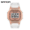 Wholesale Electronic Watch Square Transparent Strap Resin Multifunction Luminous Waterproof Outdoor Sports Light Luxury Style