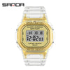 Wholesale Electronic Watch Square Transparent Strap Resin Multifunction Luminous Waterproof Outdoor Sports Light Luxury Style