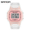 Wholesale Electronic Watch Square Transparent Strap Resin Multifunction Luminous Waterproof Outdoor Sports Light Luxury Style