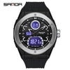 Wholesale Electronic Watch Zinc Alloy Case Tpu Strap Acrylic Mirror Round Sporty Style