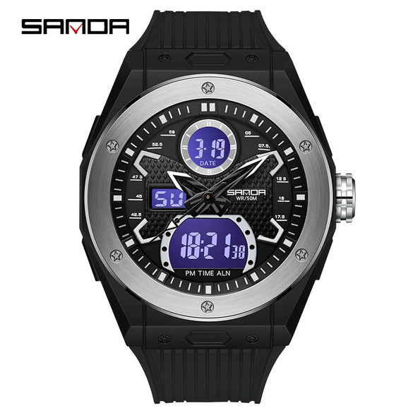 Wholesale Electronic Watch Zinc Alloy Case Tpu Strap Acrylic Mirror Round Sporty Style