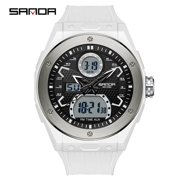 Wholesale Electronic Watch Zinc Alloy Case Tpu Strap Acrylic Mirror Round Sporty Style