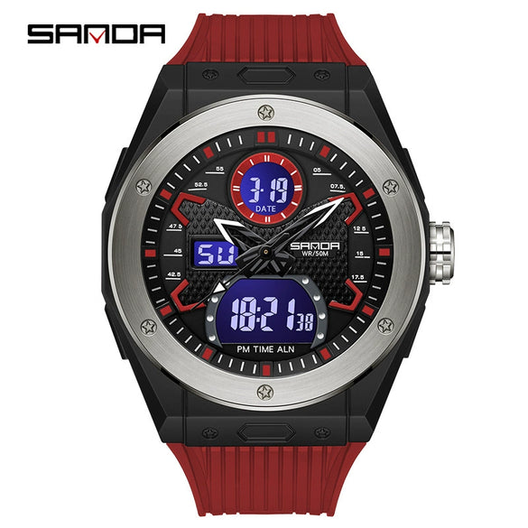 Wholesale Electronic Watch Zinc Alloy Case Tpu Strap Acrylic Mirror Round Sporty Style