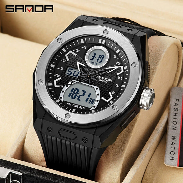 Wholesale Electronic Watch Zinc Alloy Case Tpu Strap Acrylic Mirror Round Sporty Style