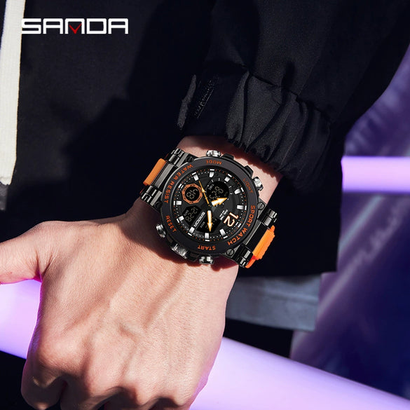 Wholesale Electronic Watch Zinc Alloyabs Case Acrylic Mirror Round Dial Men's Watch For Students With Multifunctional Luminous Waterproof Outdoor Sports And Casual Style