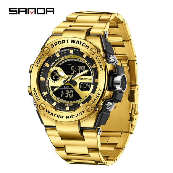 Wholesale Electronic Watch Zinc Alloyabs Case Tpu And Steel Strip Strap Acrylic Mirror Round Dial Minimalist Business Versatile Casual Sporty Fashion Student Watch