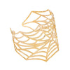 Wholesale Electroplated Alloy Spider Web Wide Hollow Exaggerated Geometric Open Design Bracelet Jewelry Accessory