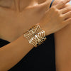 Wholesale Electroplated Alloy Spider Web Wide Hollow Exaggerated Geometric Open Design Bracelet Jewelry Accessory