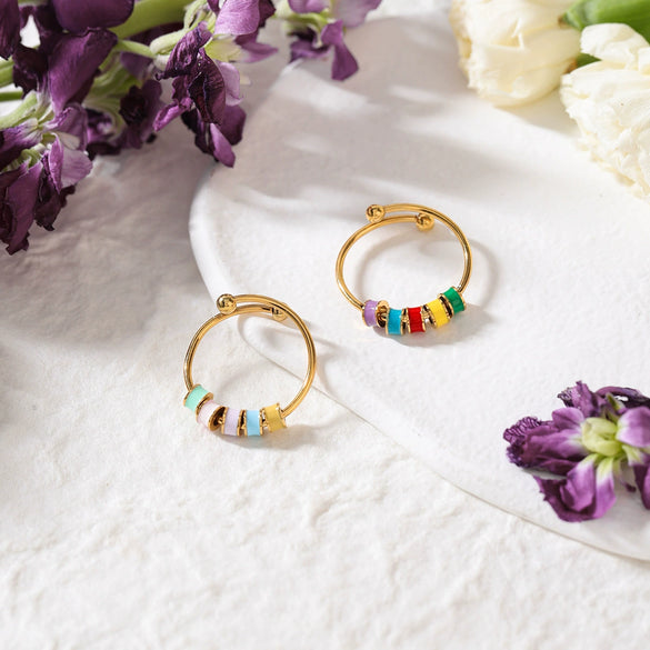 Wholesale Electroplated Ancient Geometric Heart Shape Stainless Steel Ring For Women