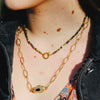 Wholesale Electroplated Copper Heart Shape Tarot Card Zircon Pendant Oring Clavicle Necklace For Unisex
