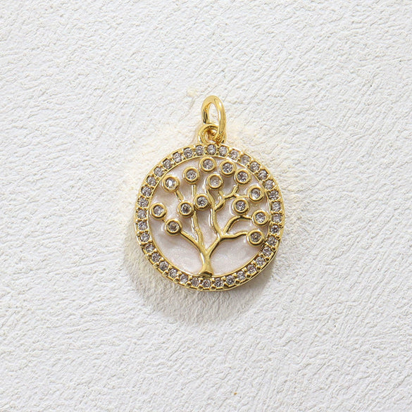 Wholesale Electroplated Copper Pendant Jewelry Accessories With Life Tree Cactus Star Moon Design