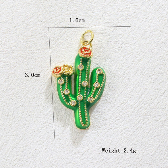 Wholesale Electroplated Copper Pendant Jewelry Accessories With Life Tree Cactus Star Moon Design
