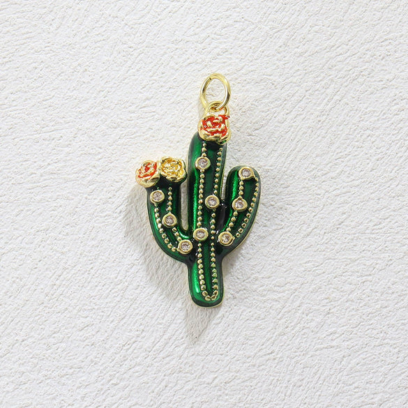 Wholesale Electroplated Copper Pendant Jewelry Accessories With Life Tree Cactus Star Moon Design